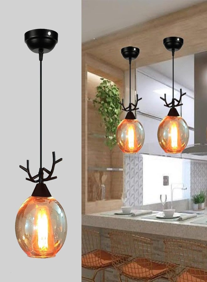 Avior Hanging Lights for Kitchen Arch Island, Ceiling Pendant Lamps for Home Decoration, Dining Table Pendant Drawing Room Center Hanging Lamp (Brown, Single Pack of 1) - Image 1